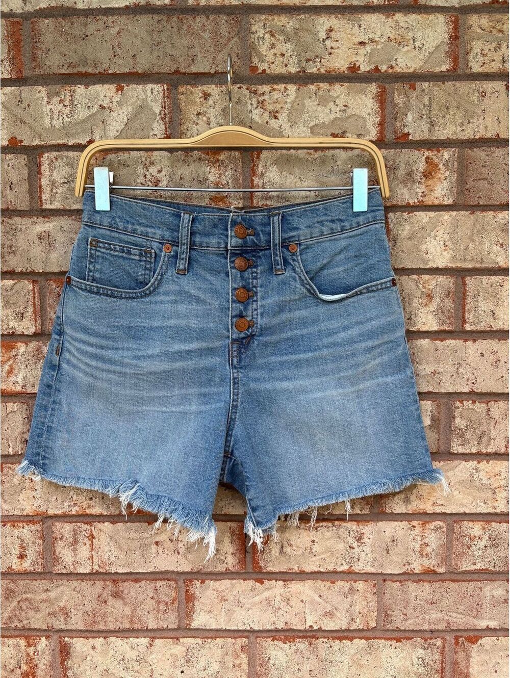 Madewell High-Rise Denim Shorts Cutoff Button Fly Size 26